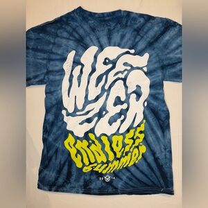 Weezer Endless Summer Blue Tie Dye 2016 Concert Tour Tee Shirt Size Medium EUC